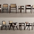 Stylish Dining Chairs With Various Designs And Materials For Home Interior 3d model