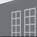 Three White Industrial Panel Doors Featuring Glass Inserts For Facilities