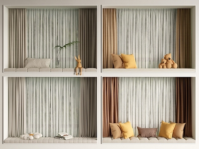 Bay Window Cushion Curtain Gauze Curtain model