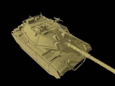 Military Tank With Long Barrel And Armored Structure For Combat Use 3d model