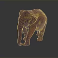 Brown Handcrafted Wooden Elephant Sculpture With Detailed Carving As Decorative Art Piece