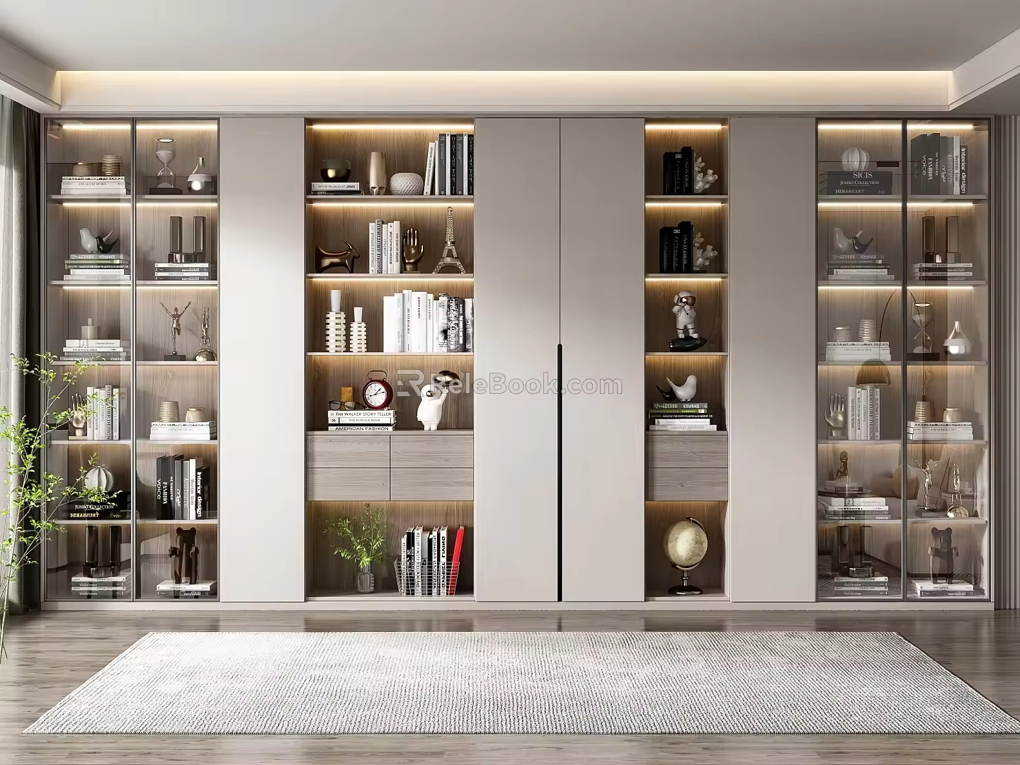 Modern bookcase 3d model