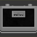 Modern Silver Speaker Device With Dual Round Speakers Digital Display And 2525 Readout