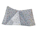 Gray Polyhedral Climbing Wall With Colorful Holds And Geometric Design