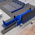 Aerial View Of Construction Site With Building Structure Construction Equipment Road And Green Trees