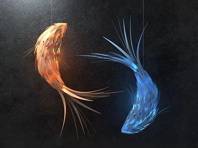 Modern chandelier Meichen decorative landscape lamp lawn lamp landscape device fish modeling lamp 3d model