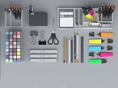 Modern Office Supplies 3d model