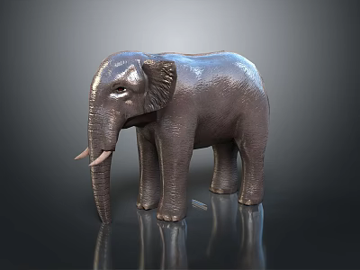 Polished Elephant Sculpture As Stylish Home Decor Furniture Piece 3d model