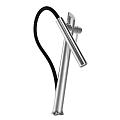 Modern Stainless Steel Kitchen Faucet With Black Flexible Hose And Sleek Design