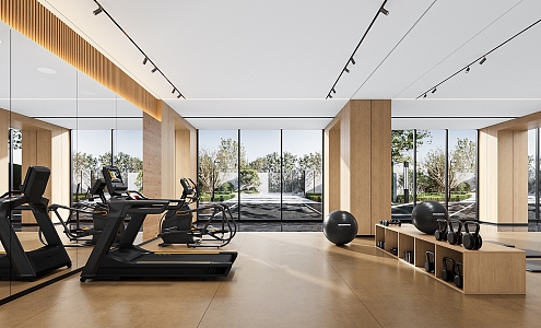 Modern Gym Fitness Area 3d model