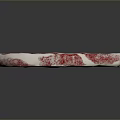Fresh Raw Marbled Beef Steak on Black Surface with Red White Texture