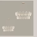 Modern Transparent Petal Shaped Glass Chandelier With Elegant Minimalist Design