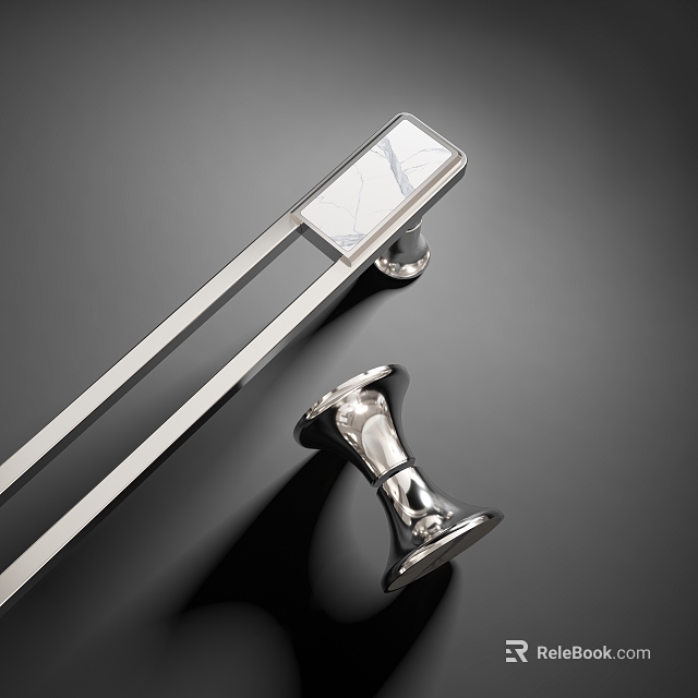 Modern Stainless Steel Cabinet Handles With Sleek Design And Chrome Finish 3d model 