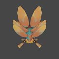 3D Rendered Orange Blue Spotted Insect Like Creature With Wings And Legs