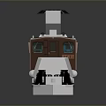 Brown And White Train Model With Detailed Carriages Roof Structures And Windows