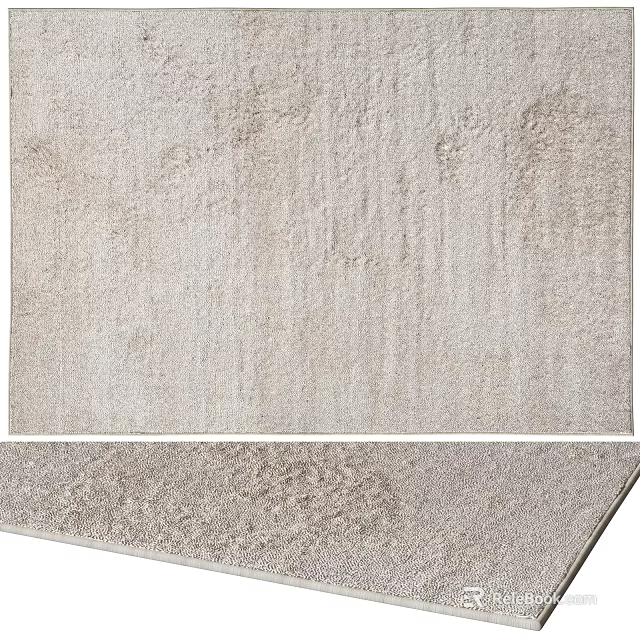 Light Gray Square Rug With Soft Textured Surface For Modern Living Room 3d model 