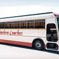 Caribbean Coaches Modern Bus With White Red Exterior And Large Windows