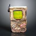 Vintage Animal Themed Retro Game Console With Green Screen And Pink Buttons