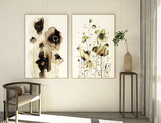 New Chinese Plant Painting Decorative Painting 3d model