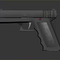 Sleek Modern Black Pistol With Textured Grip Red Accent And Tactical Design