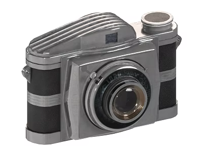 Vintage Digital Camera With Retro Metal Body And Classic Lens Design 3d model