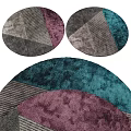 modern square carpet round 3d model