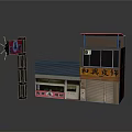Commercial Retail Building With Storefront Signage Roll Up Door And Outdoor Billboard