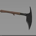 Sharp Axe With Wooden Handle And Metal Blade As Traditional Weapon