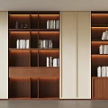 Modern Minimalist Wooden Full Wall Bookshelf With Warm Ambient Lighting And Built In Storage Cabinets