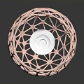 Pink Hollow Spherical Decorative Ornament With Geometric Pattern For Home Living