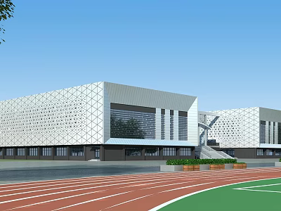 modern gymnasium building gymnasium 3d model