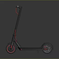 Modern Gray Electric Scooter With Red Accent Wheels And Urban Mobility Design