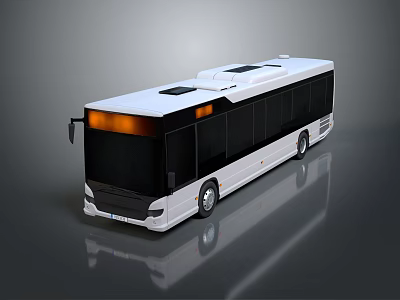 White Modern City Bus With Black Windows And Roof Vents Design 3d model White Modern City Bus With Black Windows And Roof Vents Design 3d model