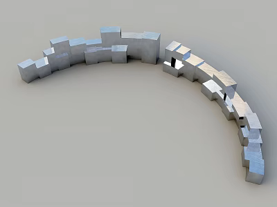 Stainless steel profiled geometric sketch 3d model