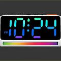 Modern Digital Alarm Clock With Colorful LED Time Display And Control Buttons 3d model