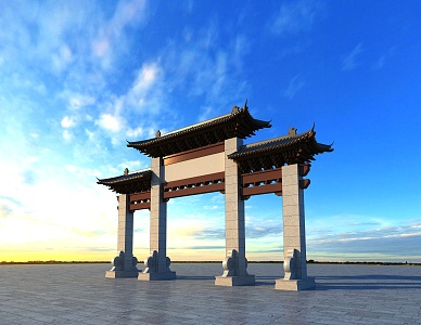 Chinese archway 3d model