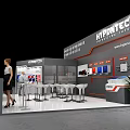 HYPDTECH Exhibition Booth With Display Screens Reception Desk And Product Displays