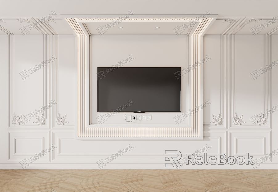 European TV background wall TV wall model