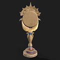 Egyptian Style Decorative Mirror With Golden Frame Skull Decorations And Colorful Base
