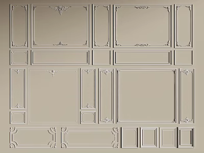 Various Decorative Gypsum Cornice Design Styles and Patterns for Interior Wall Decoration 3d model