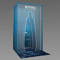 Biotherm Brand Display Featuring ACTIVAL Bottle Silhouette And Blue Water Base