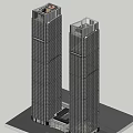Modern Office Towers With Glass Curtain Wall Urban Skyline And Landscaped Surroundings