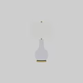 Minimalist White Ceramic Table Lamp With Fabric Shade And Sleek Design 3d model