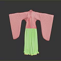 White Traditional Chinese Robe with Wide Sleeves and Flowing Long Skirt Elegant Design