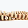 Wooden Outdoor Chair With Wavy Curved Design For Modern Garden Patio Seating