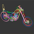 Red Motorcycle With Black Seat Silver Frame And Shiny Wheels On Gray Surface