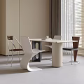 Modern Dining Table and Chair Combination Dining Table Dining Chair Single Chair 3d model