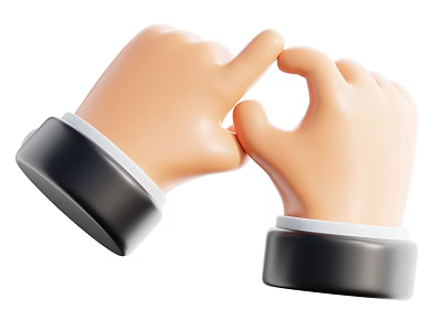 Playful Cartoon Hands Making Pinkie Promise Gesture With Formal Black Cuffs 3d model