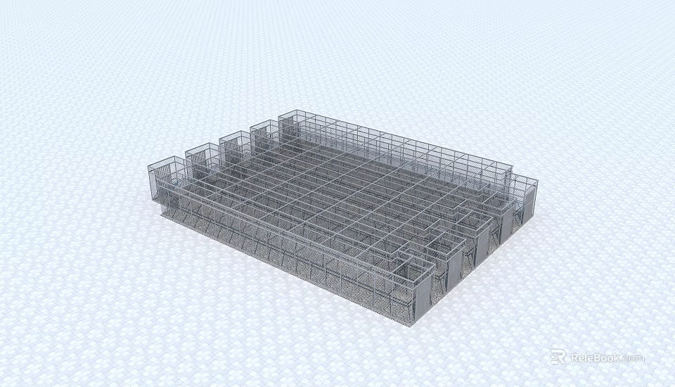Decorative Ornament Display Set With Metal Grid Square Structure For Home Decor 3d model 