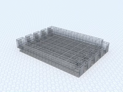 Decorative Ornament Display Set With Metal Grid Square Structure For Home Decor 3d model